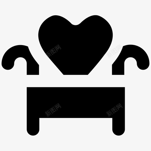 沙发爱情和浪漫大胆的固体图标svg_新图网 https://ixintu.com 沙发 爱情和浪漫大胆的固体图标