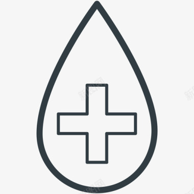 血液援助医疗和健康线图标图标