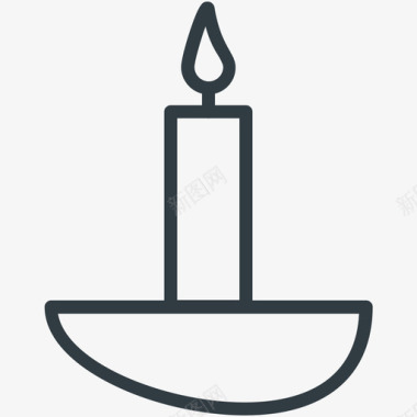 蜡烛婚礼线图标图标