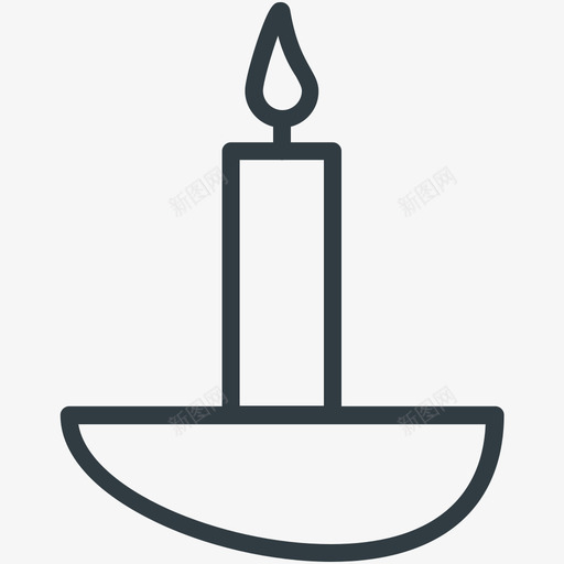 蜡烛婚礼线图标svg_新图网 https://ixintu.com 婚礼矢量线图标 蜡烛