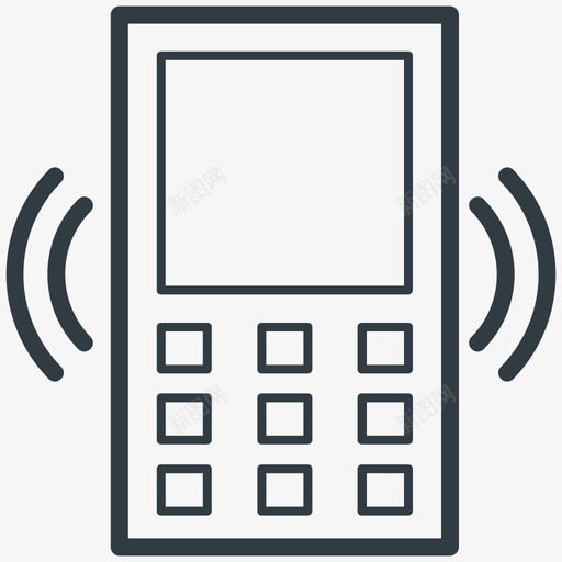 移动铃声通信线图标svg_新图网 https://ixintu.com 移动铃声 通信矢量线图标