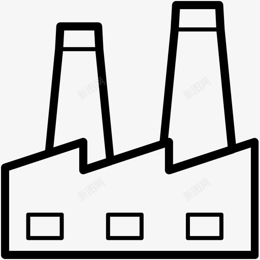 工厂整体制造厂图标svg_新图网 https://ixintu.com 乐队 制造厂 工业 工厂 房地产矢量线图标 技术 放大镜 整体 烟囱 电子商务