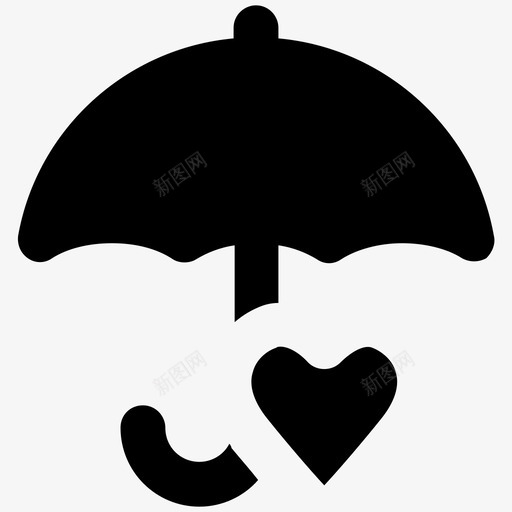 雨伞爱情和浪漫大胆的固体图标svg_新图网 https://ixintu.com 爱情和浪漫大胆的固体图标 雨伞