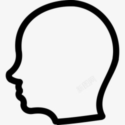 侧头用户头侧手绘轮廓人物手绘图标高清图片