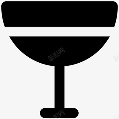 酒杯庆典和派对大胆的固体图标图标
