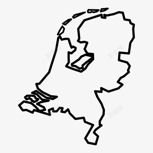 荷兰导航地图图标svg_新图网 https://ixintu.com 世界地图 位置 各省 国家 地图 奶酪 导航 欧洲 沿海 荷兰