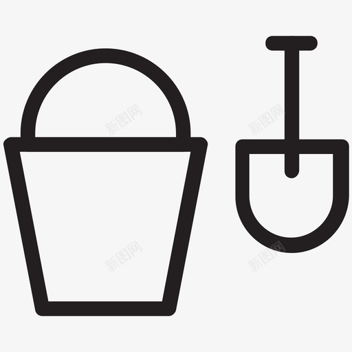 桶和铲子铲子工具铲子和桶图标svg_新图网 https://ixintu.com 园艺工具 城堡 建筑 桶和铲子 沙子 海滩 潮汐 网络和用户界面图标 铲子和桶 铲子工具