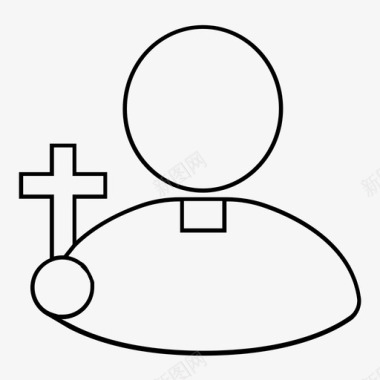 牧师基督徒教会图标图标