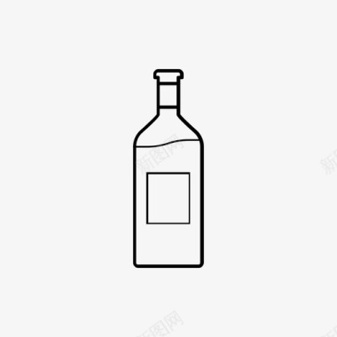 酒瓶厚长颈图标图标