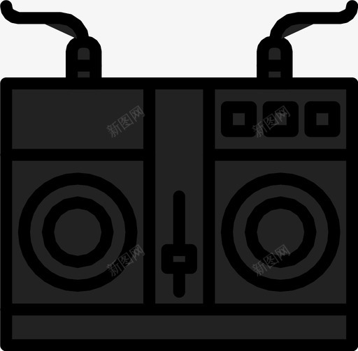 混音盘收音机音乐图标svg_新图网 https://ixintu.com 乐器 扬声器 收音机 混音盘 电池 迪斯科 音乐