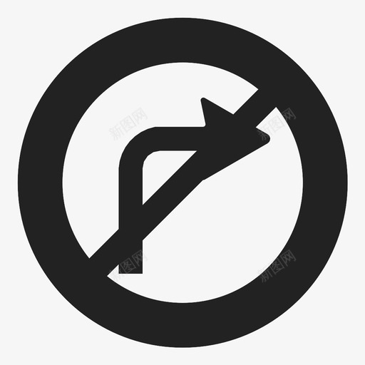 禁止右转天空标志图标svg_新图网 https://ixintu.com 交通 国光 图形 天空 手机 标志 禁止右转 蓝牙 警示 道路