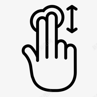 两个手指垂直滚动提示滑动图标图标