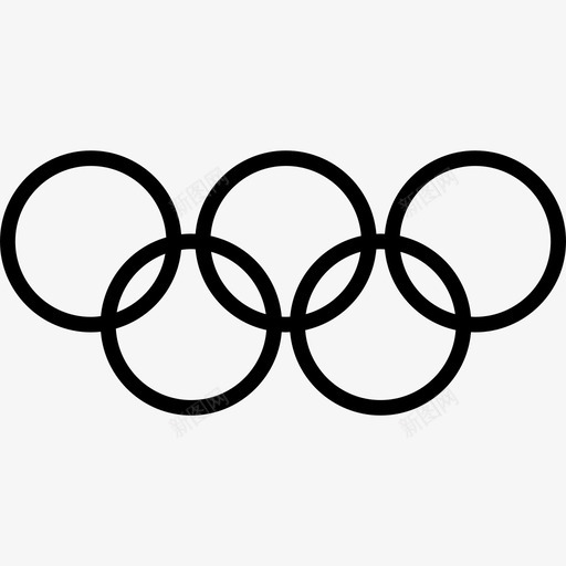 奥运会徽体育几笔图标svg_新图网 https://ixintu.com 体育 几笔 奥运会徽
