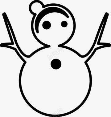 雪人圣诞节煤图标图标
