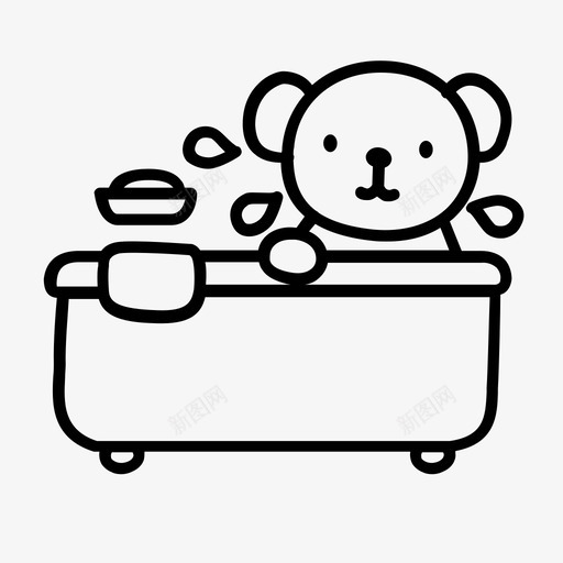 熊在洗澡湿洗图标svg_新图网 https://ixintu.com 打滚 抹布 泰迪 洗 洗澡 浴室 湿 熊在洗澡 玩耍 肥皂
