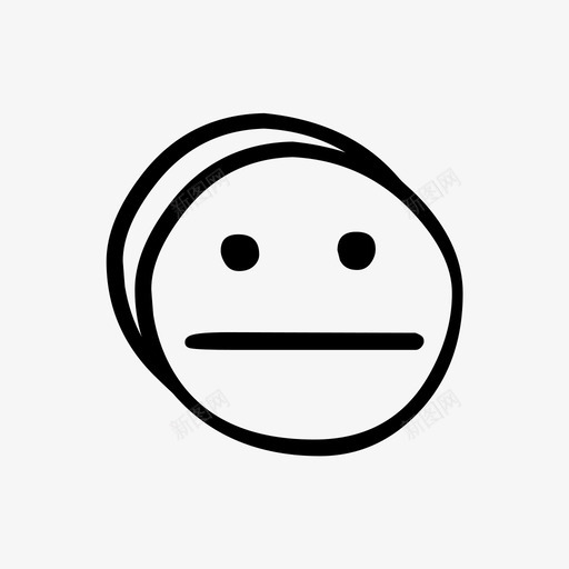 中性情感面孔图标svg_新图网 https://ixintu.com 中性 人 头脑 情感 情绪 扑克脸 深思熟虑 画出的表情符号 直率 面孔