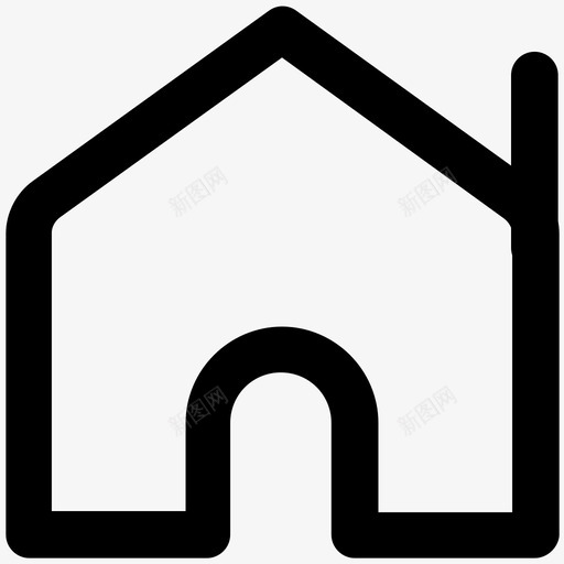 别墅建筑大胆的线条图标svg_新图网 https://ixintu.com 别墅 建筑大胆的线条图标