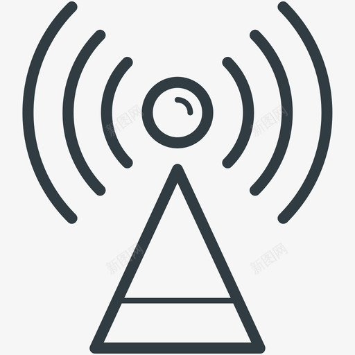 wifi塔通信线图标svg_新图网 https://ixintu.com wifi塔 通信矢量线图标