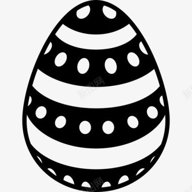 复活节彩蛋用白线和圆点线横向食物复活节彩蛋图标图标