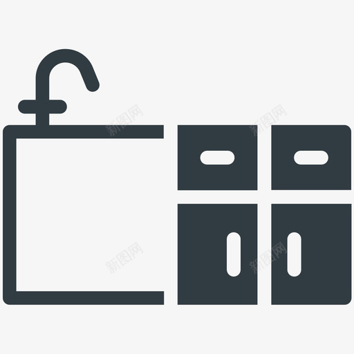 厨房水槽家具酷标图标svg_新图网 https://ixintu.com 厨房水槽 家具酷矢量图标