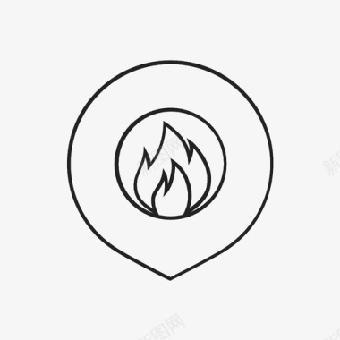 火灾温度技术图标图标