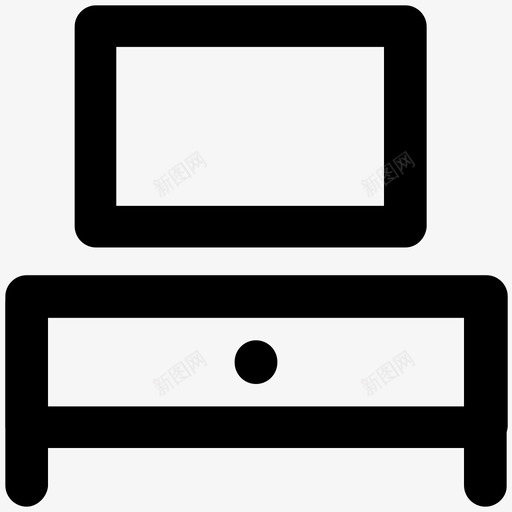 电视柜建筑和家具的粗体线条图标svg_新图网 https://ixintu.com 建筑和家具的粗体线条图标 电视柜