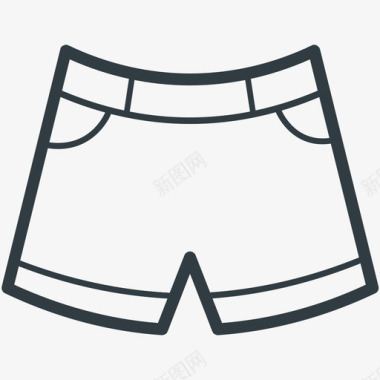 百慕大短裤时尚和服装线图标图标