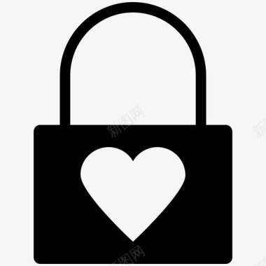 心锁解锁爱情人节图标图标