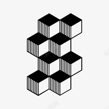 三维立方体正方形形状图标图标