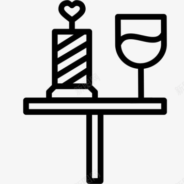 晚餐桌情人节图标图标