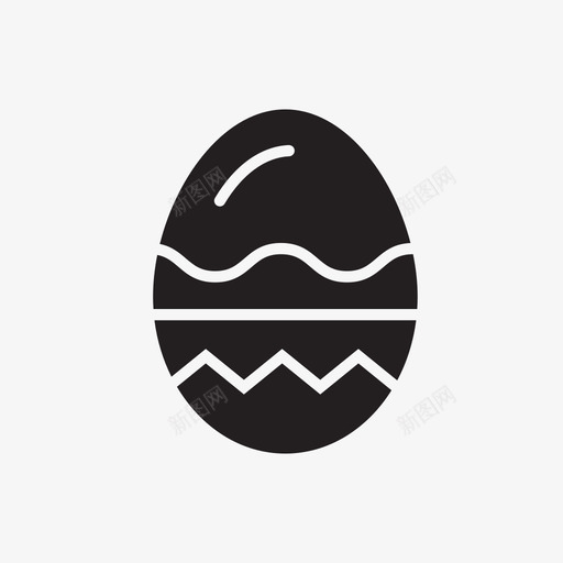 鸡蛋组合图案黑色复活节彩蛋图标svg_新图网 https://ixintu.com 复活节彩蛋 鸡蛋组合图案黑色