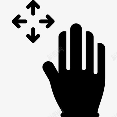 四个手指移动触摸口袋图标图标