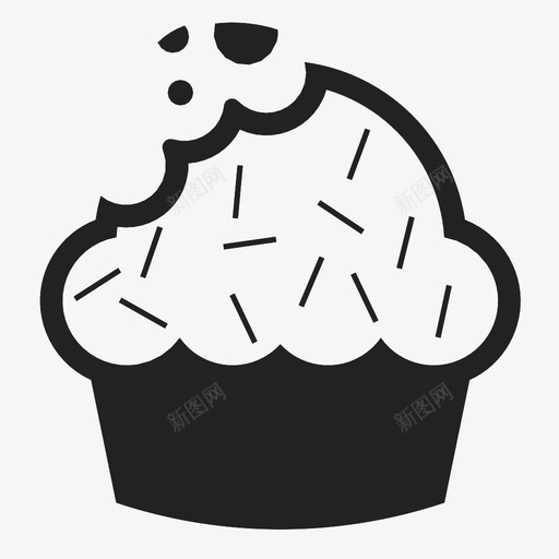 松饼面包房咬过的图标svg_新图网 https://ixintu.com 咬过的 早餐 松饼 款待 甜食 纸杯蛋糕 面包屑 面包房 食物
