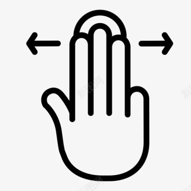 三指水平滑动手势手图标图标