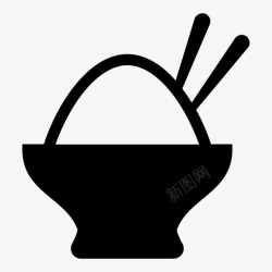 蒸米饭饭碗淀粉上菜图标高清图片