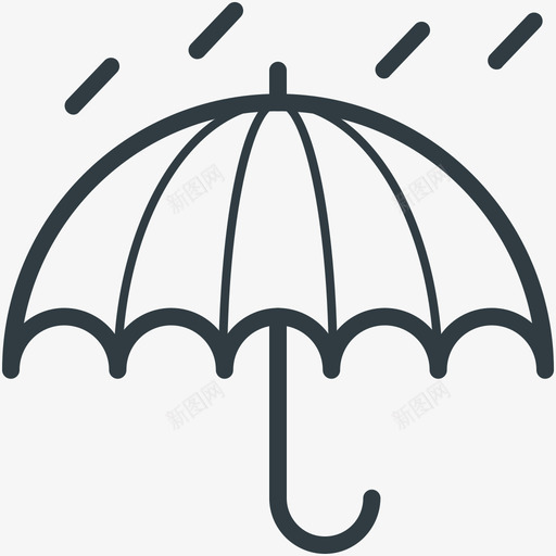 防雨自然线图标svg_新图网 https://ixintu.com 自然矢量线图标 防雨