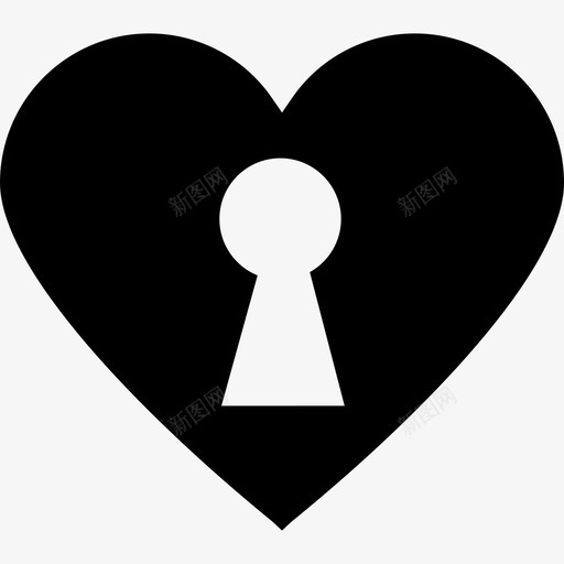 黑心的钥匙孔形状钥匙孔图标svg_新图网 https://ixintu.com 形状 钥匙孔 黑心的钥匙孔