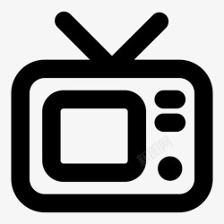 旧视频电视天线娱乐图标高清图片