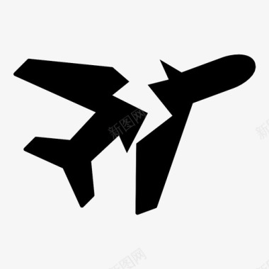 飞机事故旅行人图标图标