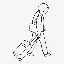 合作者旅行女性行李旅行图标高清图片