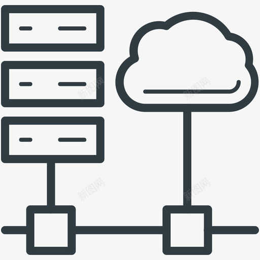数据云云计算标图标svg_新图网 https://ixintu.com 云计算矢量图标 数据云