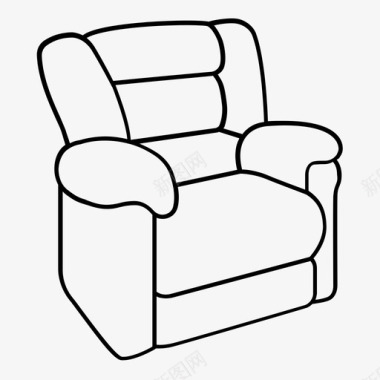 躺椅扶手椅家具图标图标