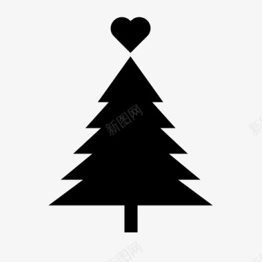 圣诞树冷杉树心图标图标