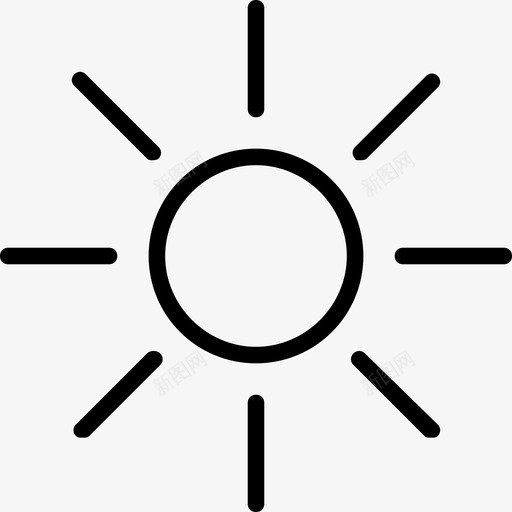 太阳太阳光光图标svg_新图网 https://ixintu.com 光 太阳 太阳光 明亮 温暖 火 热 白天 细线图标