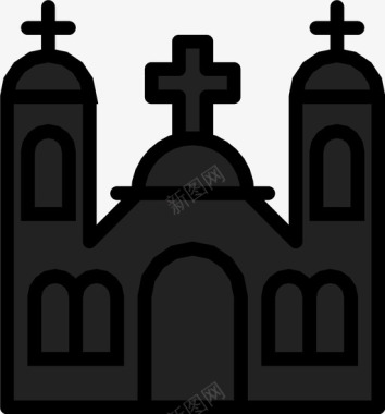 天主教修道院象征宗教图标图标