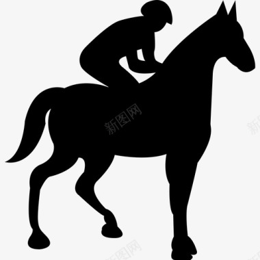 有骑师黑色轮廓的马运动马2图标图标