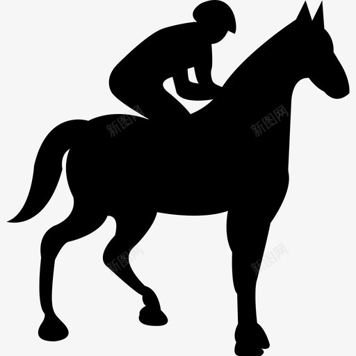 有骑师黑色轮廓的马运动马2图标svg_新图网 https://ixintu.com 有骑师黑色轮廓的马 运动 马2