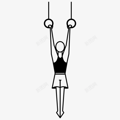 吊环体育奥运图标svg_新图网 https://ixintu.com 体操 体育 健身 吊环 奥运 挑战者 男子 竞赛 艺术体操 运动员