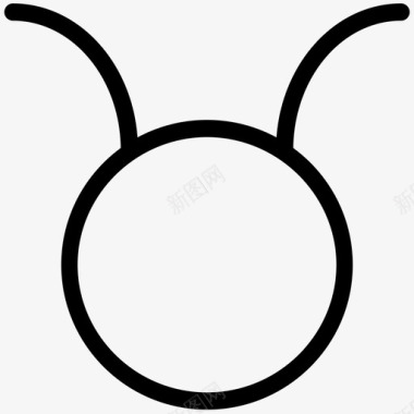 水星符号十二宫线图标图标