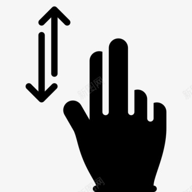 两个手指垂直滑动触摸总结图标图标